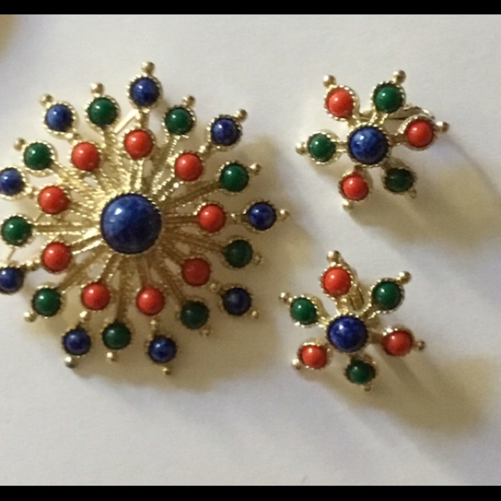 Vintage Very Fine Demi-parure Multicolored Set